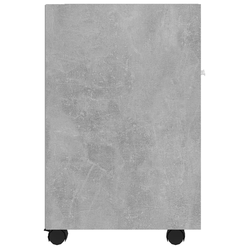 Side Cabinet with Wheels Concrete Grey 33x38x60 cm Engineered Wood