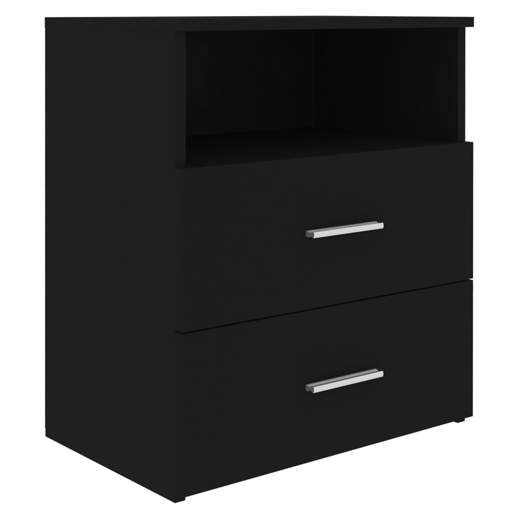 Bed Cabinet Black 50x32x60 cm