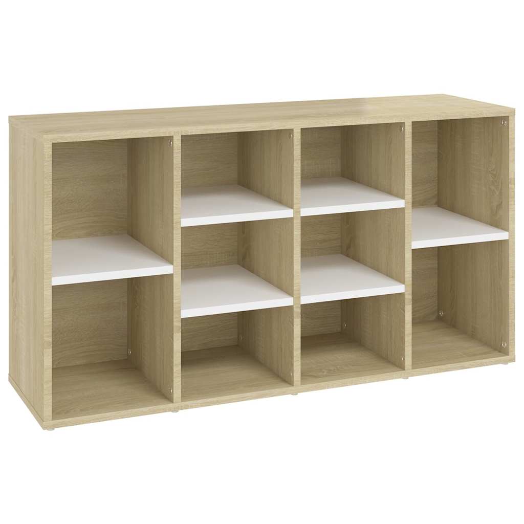 Shoe Bench White and Sonoma Oak 103x30x55 cm Engineered Wood