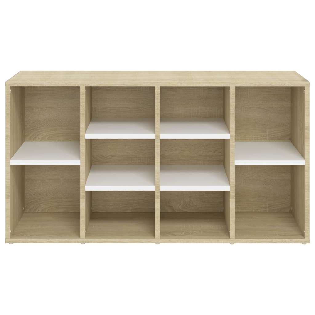 Shoe Bench White and Sonoma Oak 103x30x55 cm Engineered Wood