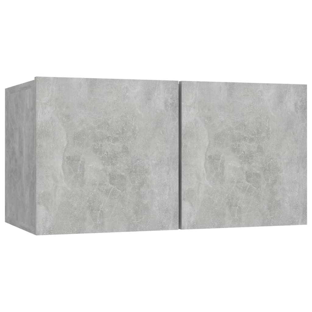 Hanging TV Cabinets 3 pcs Concrete Grey 60x30x30 cm