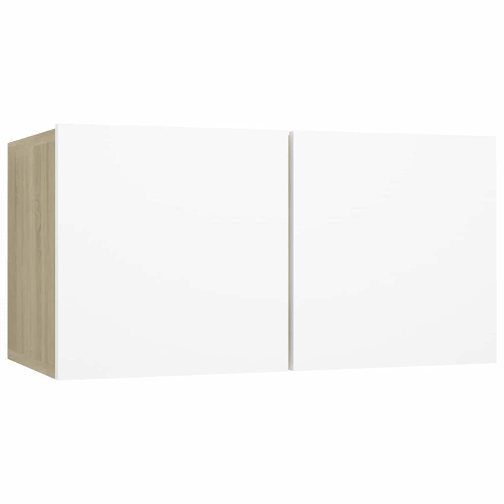 Hanging TV Cabinet White and Sonoma Oak 60x30x30 cm