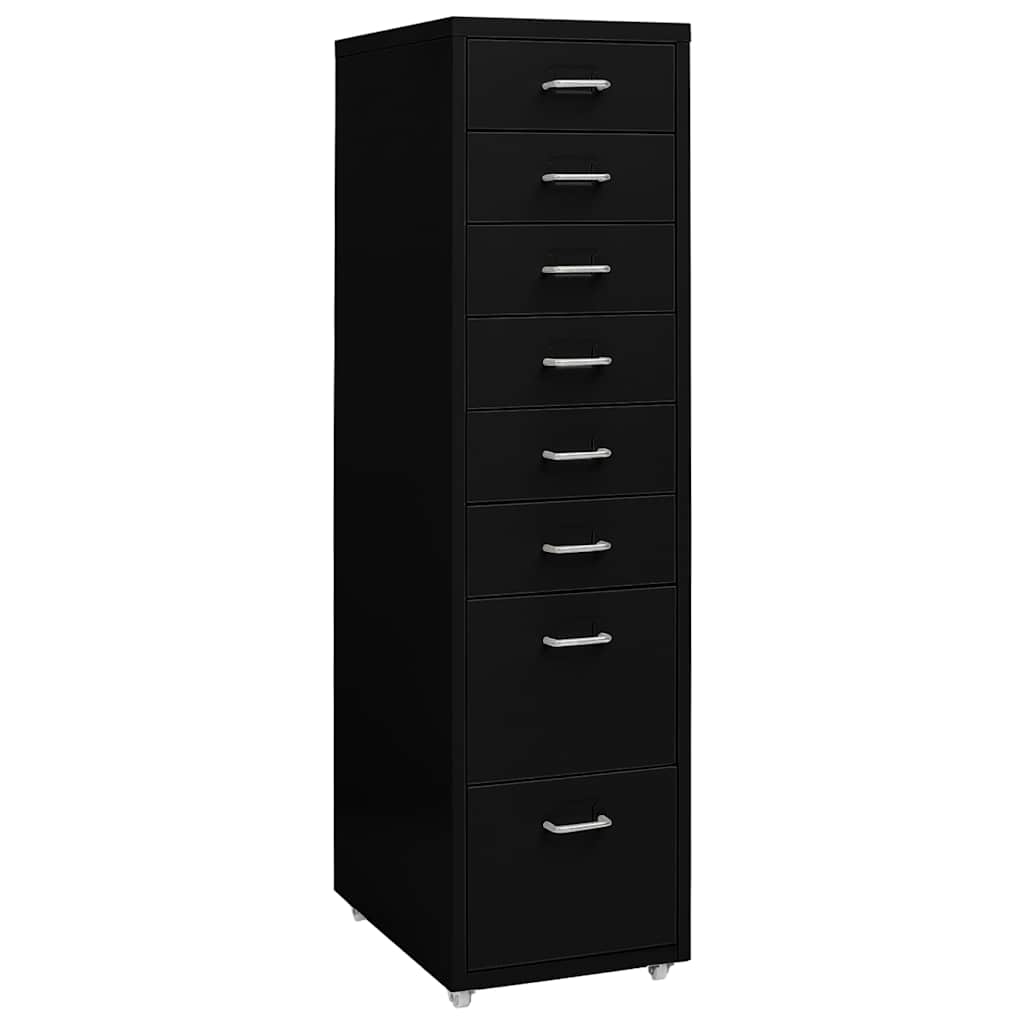 Mobile File Cabinet Black 28x41x109 cm Metal