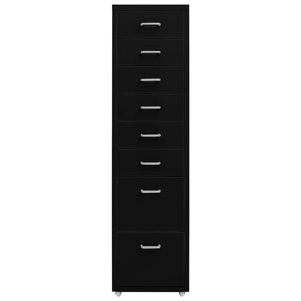 Mobile File Cabinet Black 28x41x109 cm Metal