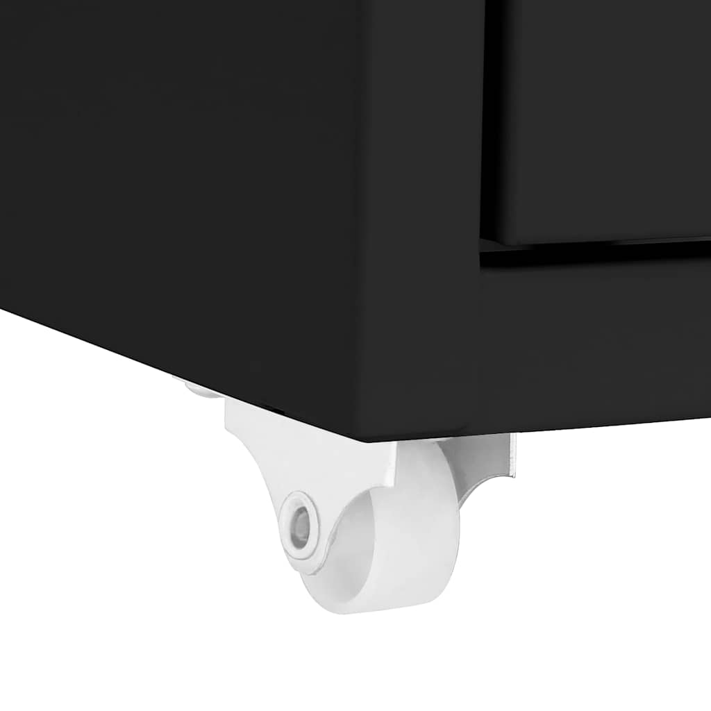 Mobile File Cabinet Black 28x41x109 cm Metal