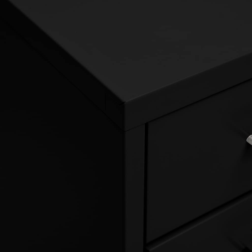 Mobile File Cabinet Black 28x41x109 cm Metal