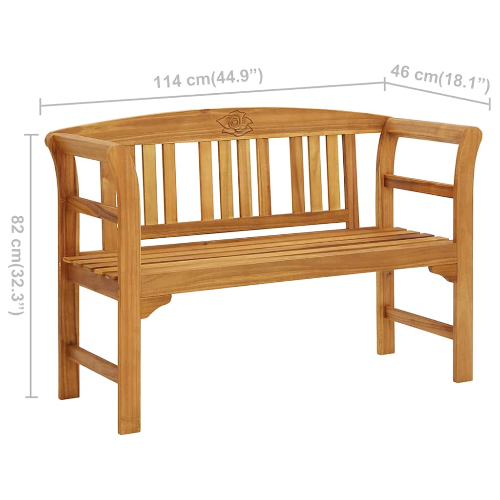 Rose Bench 1 -seater 114 x 46 x 82 cm Solid acacia wood Natural