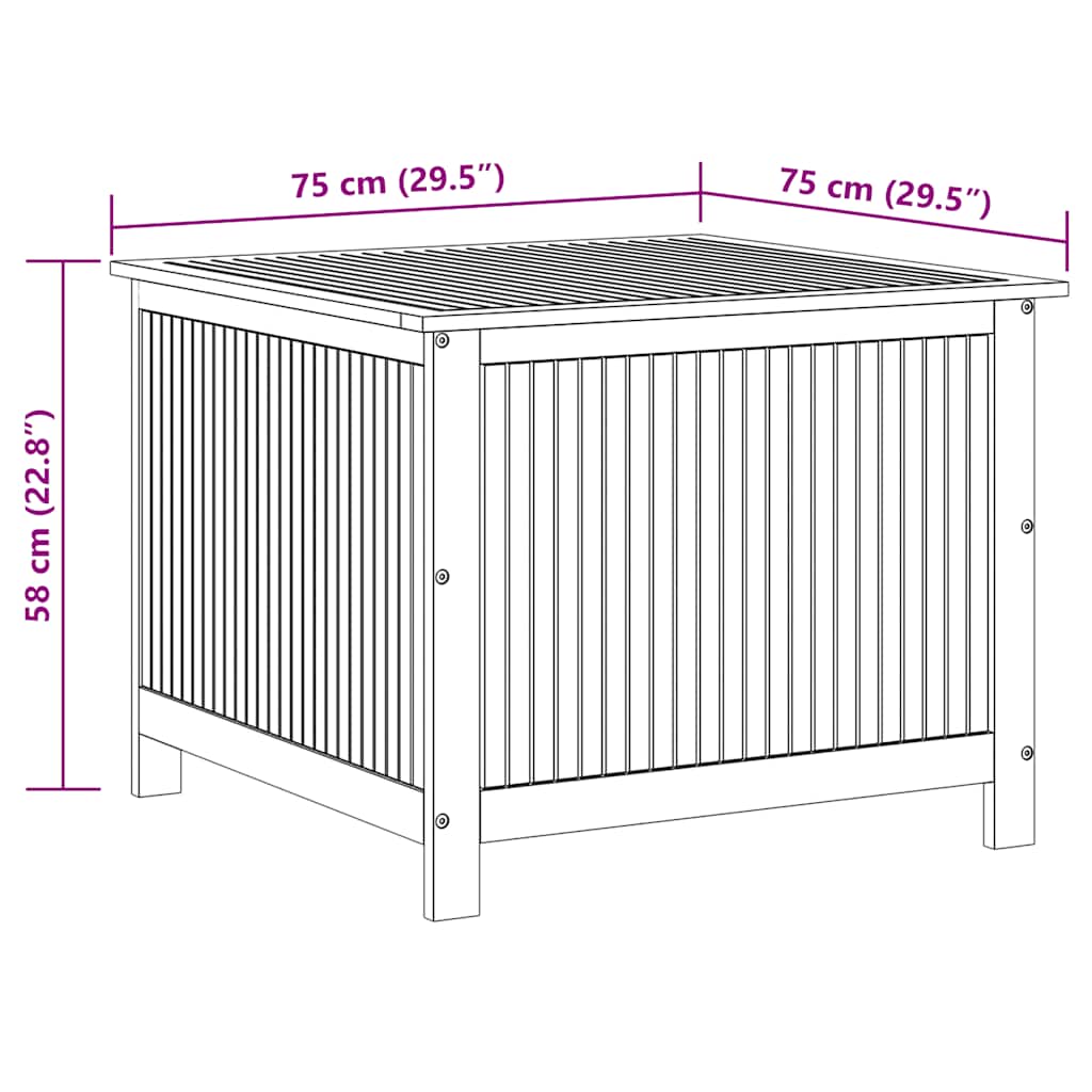 Garden Storage Box 75x75x58 cm Solid Wood Acacia
