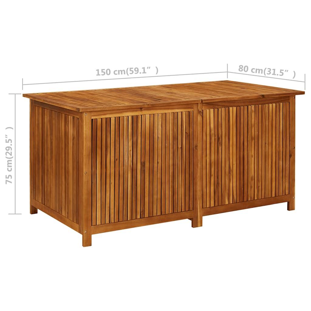 Garden Storage Box 150x80x75 cm Solid Wood Acacia