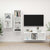 3 Piece TV Cabinet Set White Engineered Wood