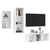 3 Piece TV Cabinet Set High Gloss White Engineered Wood