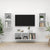 3 Piece TV Cabinet Set High Gloss White Engineered Wood