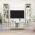 3 Piece TV Cabinet Set White and Sonoma Oak Engineered Wood