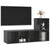 2 Piece TV Cabinet Set High Gloss Grey Engineered Wood