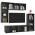 4 Piece TV Cabinet Set High Gloss Grey Engineered Wood