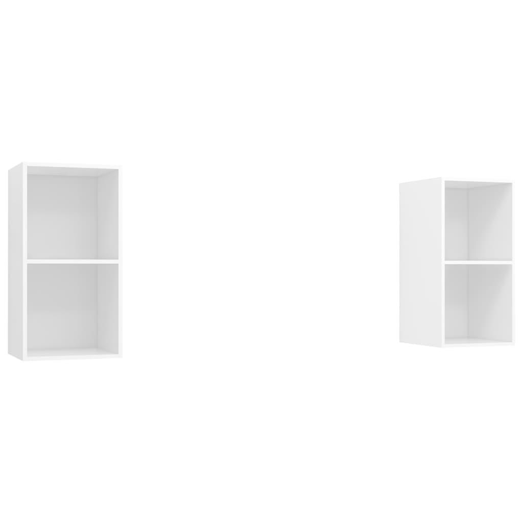 Wall-mounted TV Cabinets 2 pcs White Engineered Wood