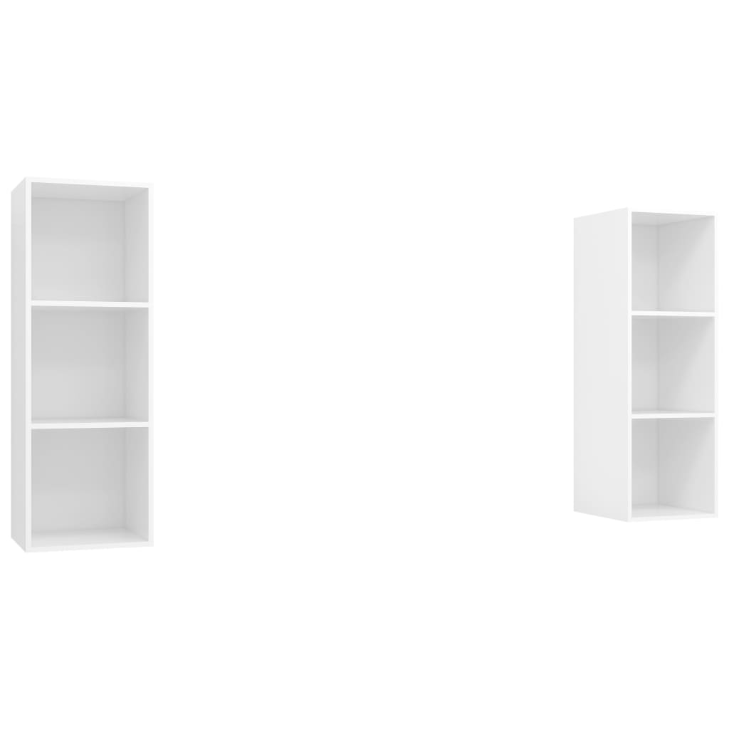 Wall-mounted TV Cabinets 2 pcs White Engineered Wood