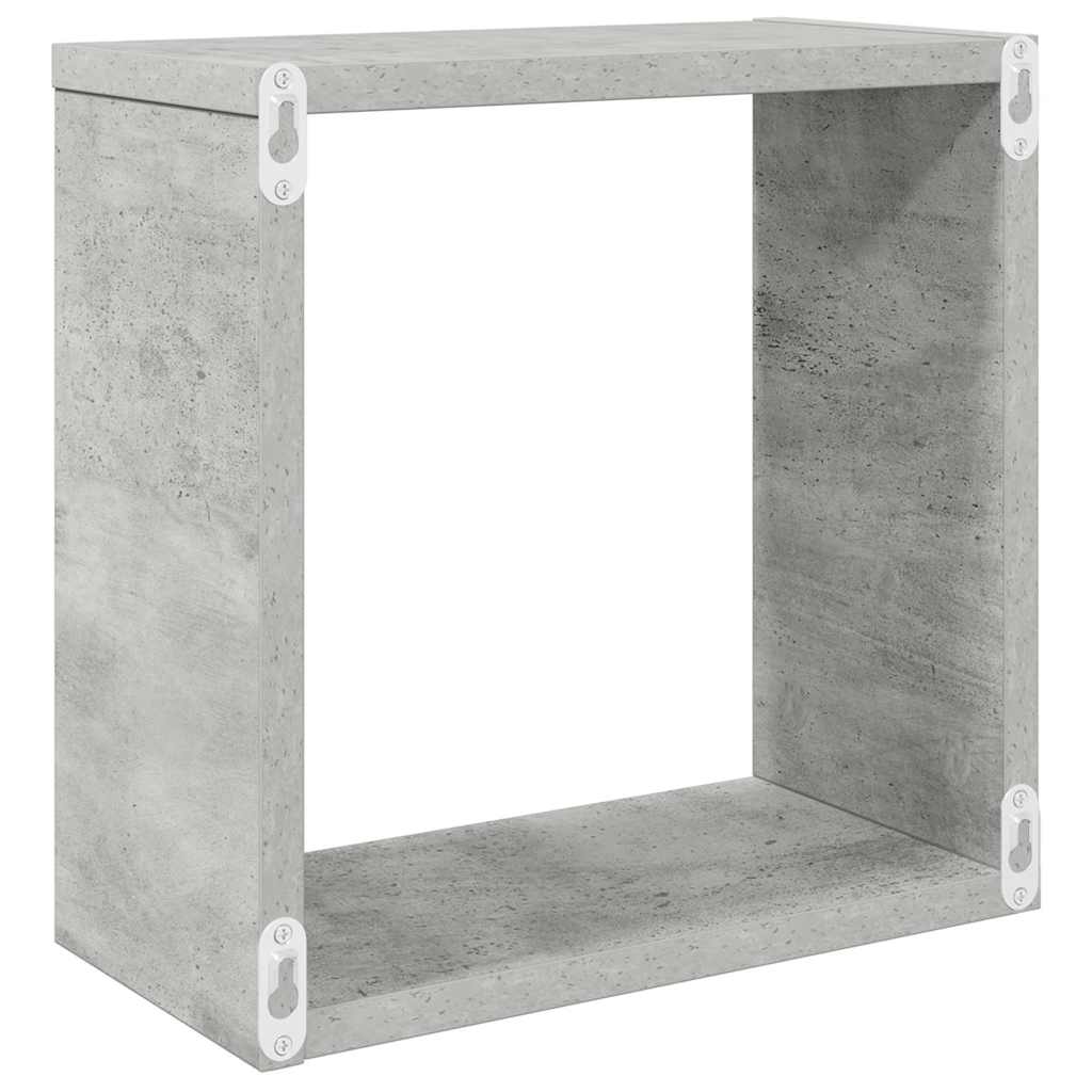 Wall Cube Shelves 6 pcs Concrete Grey 30x15x30 cm