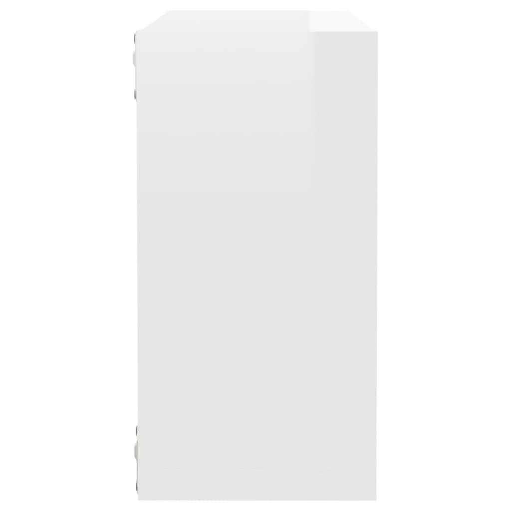 Wall Cube Shelves 4 pcs High Gloss White 30x15x30 cm