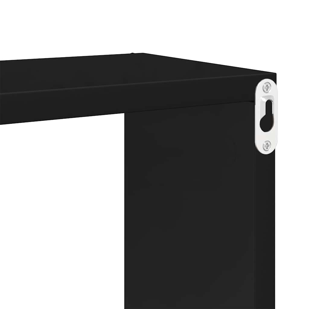 Wall Cube Shelves 4 pcs High Gloss Black 30x15x30 cm