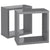 Wall Cube Shelves 2 pcs High Gloss Grey 30x15x30 cm