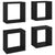 Wall Cube Shelves 4 pcs Black 26x15x26 cm