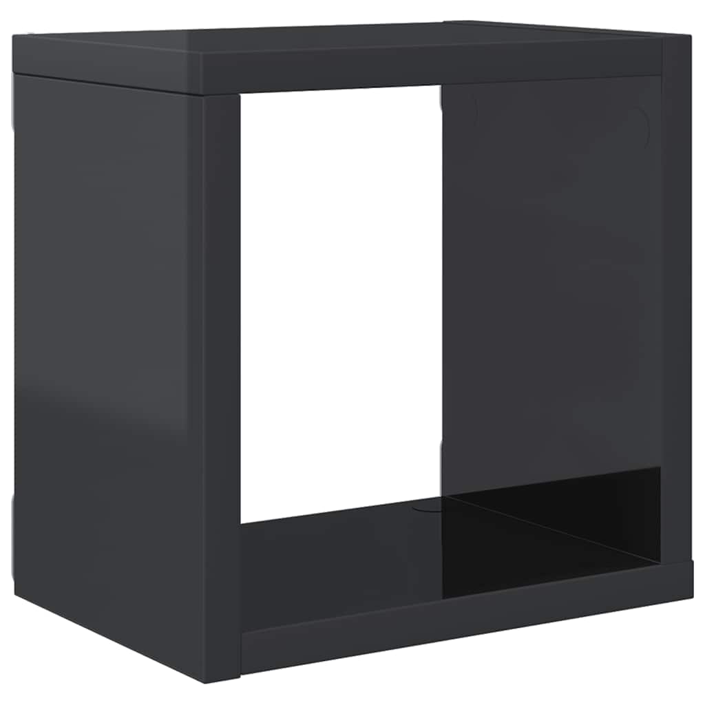 Wall Cube Shelves 4 pcs High Gloss Grey 22x15x22 cm