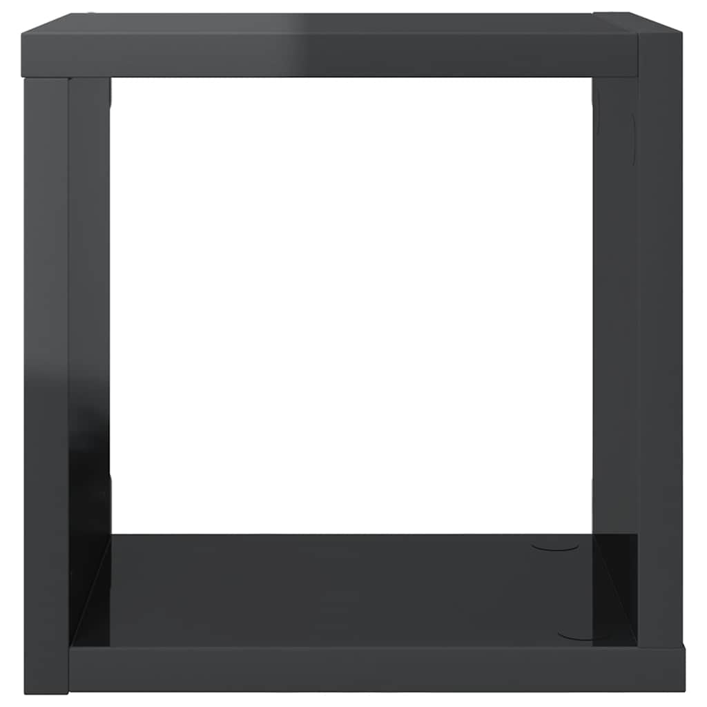 Wall Cube Shelves 4 pcs High Gloss Grey 22x15x22 cm