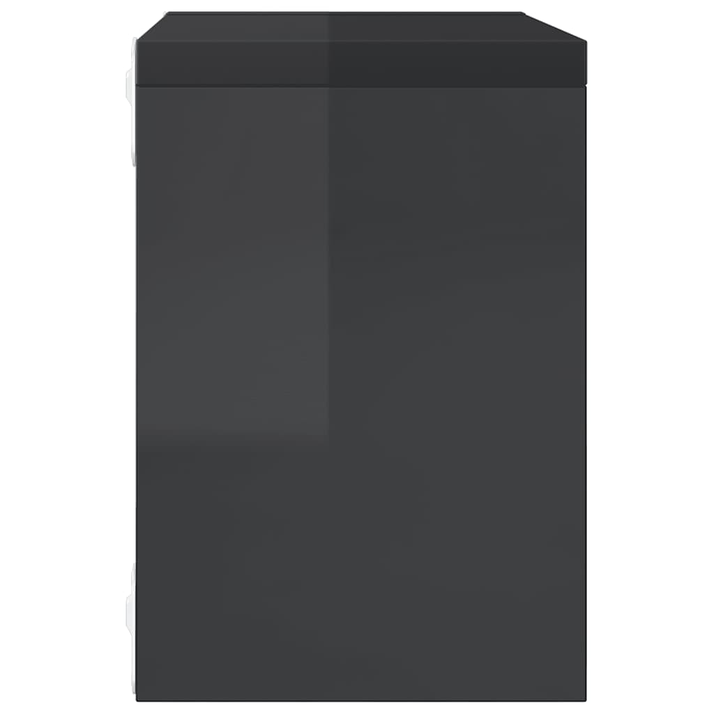 Wall Cube Shelves 4 pcs High Gloss Grey 22x15x22 cm