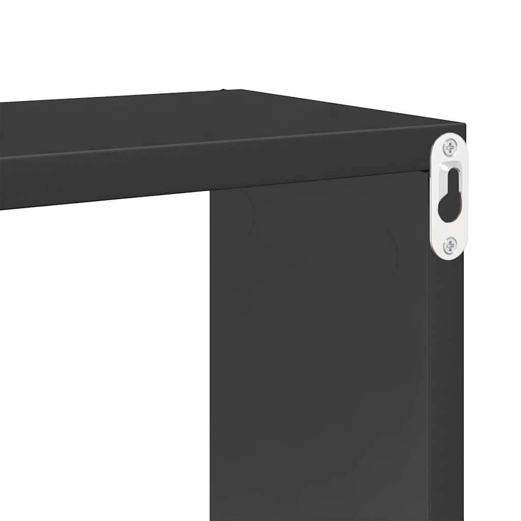 Wall Cube Shelves 4 pcs High Gloss Grey 22x15x22 cm