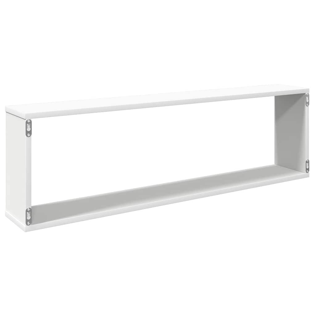 Wall Cube Shelves 4 pcs White 100x15x30 cm Engineered Wood