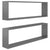 Wall Cube Shelves 2 pcs High Gloss Grey 100x15x30 cm Engineered Wood