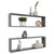 Wall Cube Shelves 2 pcs High Gloss Grey 100x15x30 cm Engineered Wood