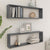 Wall Cube Shelves 2 pcs High Gloss Grey 100x15x30 cm Engineered Wood