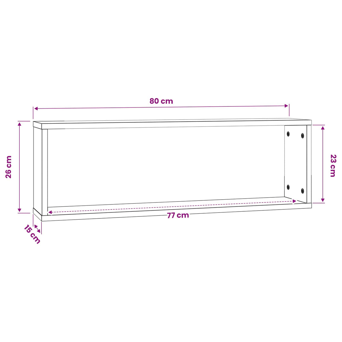 Wall Cube Shelves 2 pcs Grey 80x15x26.5 cm Engineered Wood