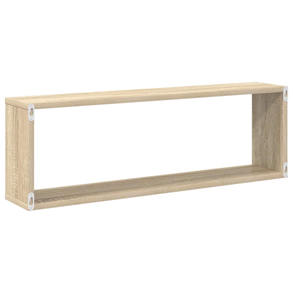 Wall Cube Shelves 6 pcs White&Sonoma Oak 80x15x26.5cm Engineered Wood