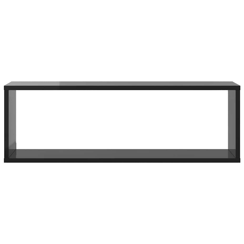 Wall Cube Shelves 6 pcs High Gloss Grey 80x15x26.5 cm Engineered Wood
