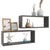 Wall Cube Shelves 2 pcs Grey 60x15x23 cm Engineered Wood