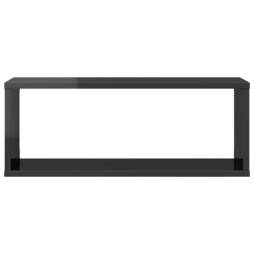 Wall Cube Shelves 6 pcs High Gloss Grey 60x15x23 cm Engineered Wood
