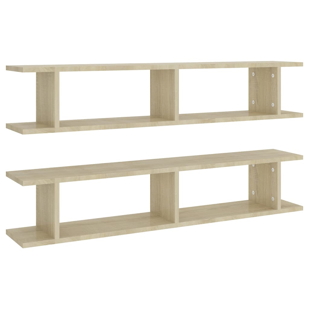 Wall Shelves 2 pcs Sonoma Oak 105x18x20 cm Engineered Wood