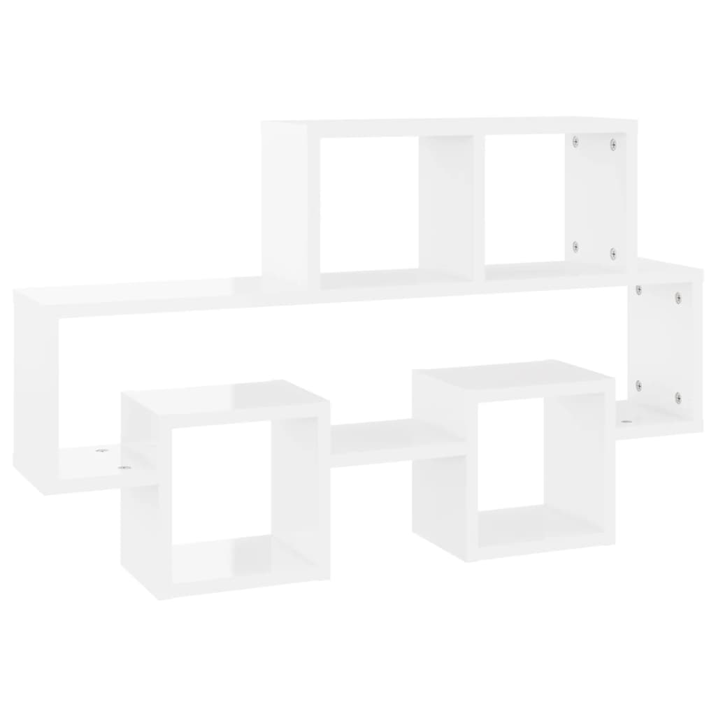 Car-shaped Wall Shelf High Gloss White 82x15x51 cm Engineered Wood