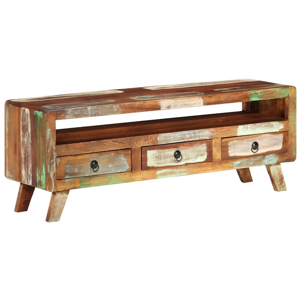 TV Cabinet Multicolour 110x30x40 cm Solid Reclaimed Wood