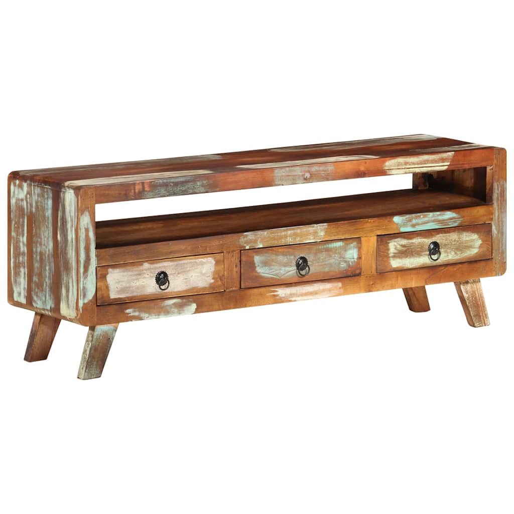 TV Cabinet Multicolour 110x30x40 cm Solid Reclaimed Wood