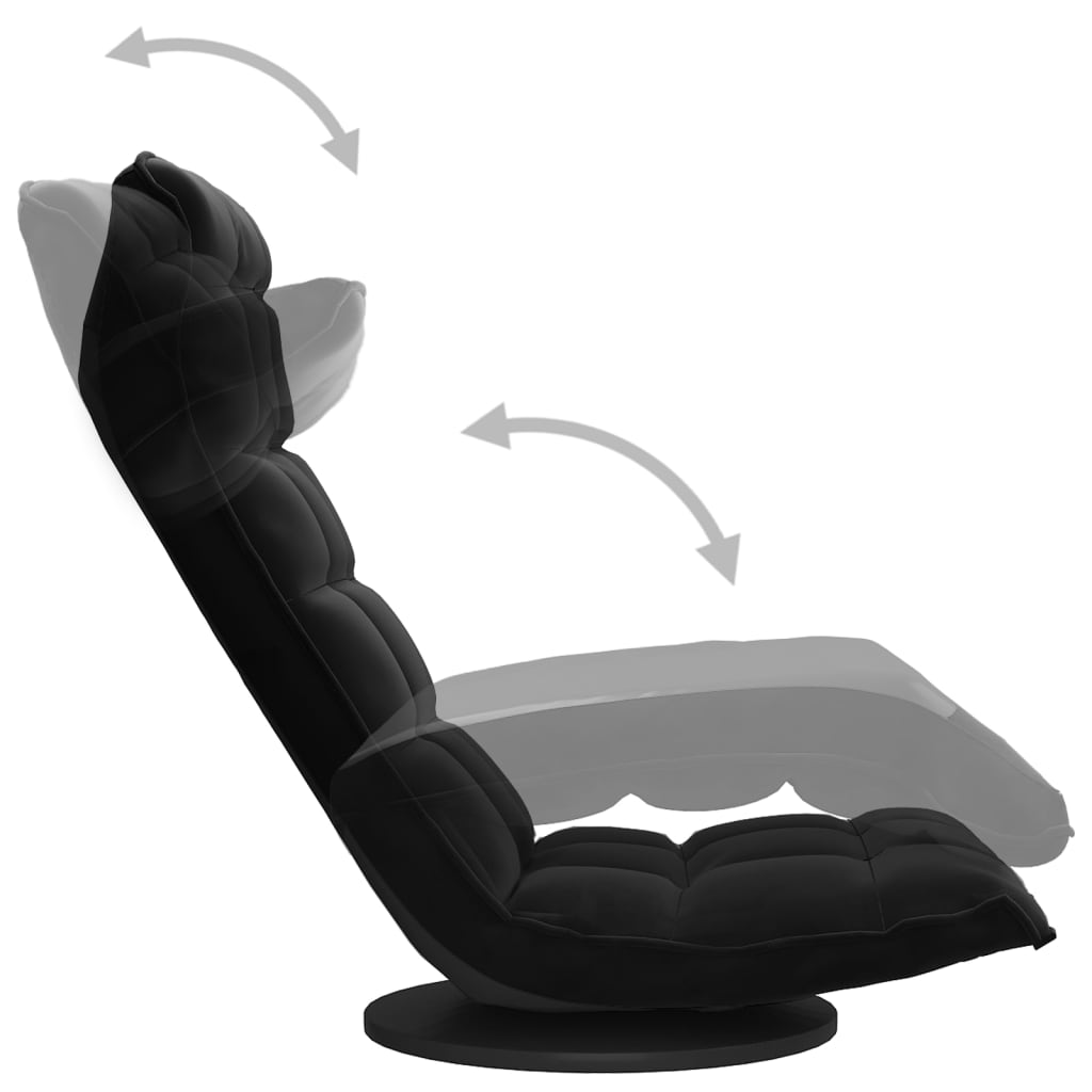 Swivel Floor Chair Black Velvet