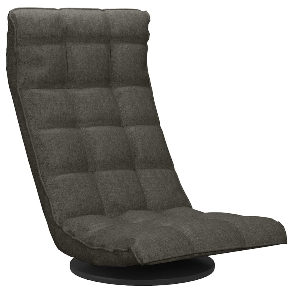 Swivel Floor Chair Dark Grey Fabric