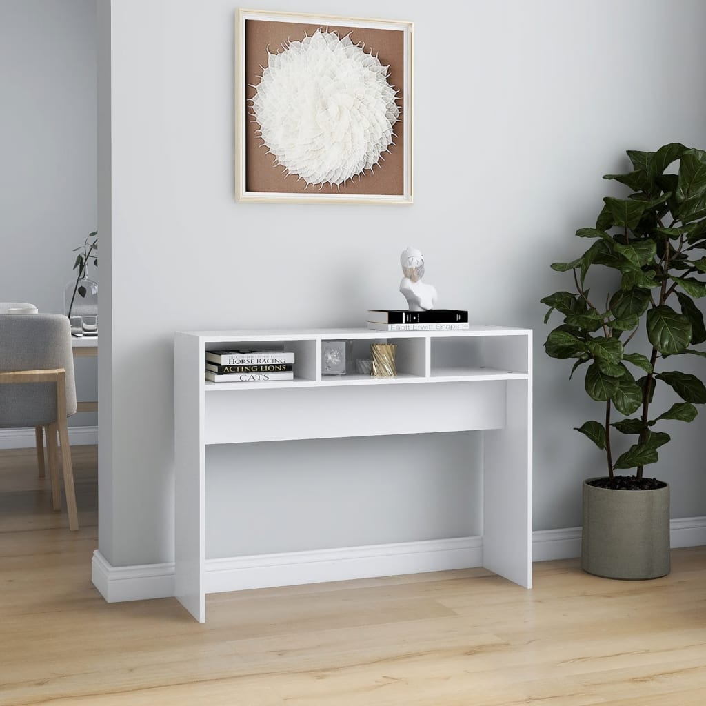 Console Table White 105x30x80 cm Engineered Wood