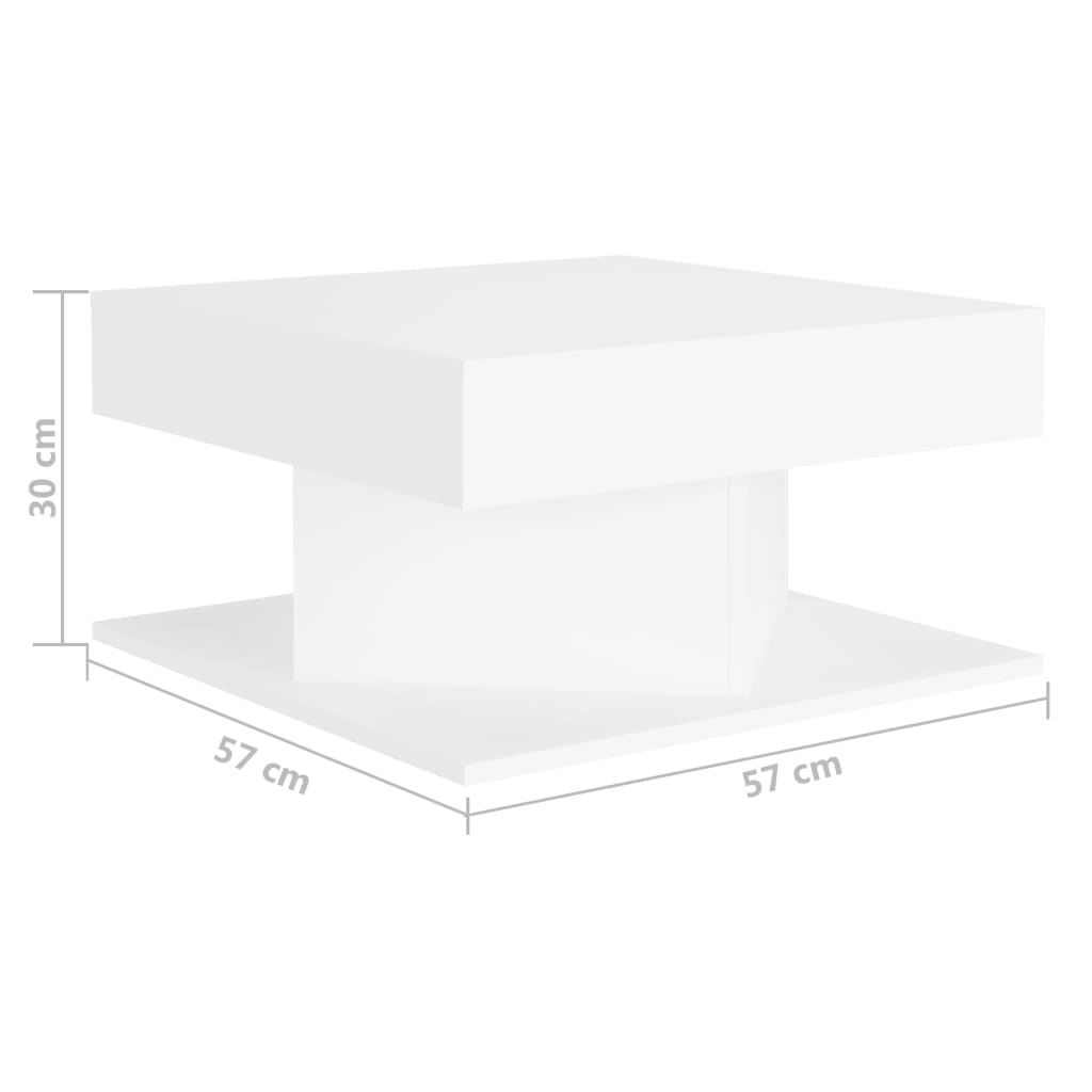 Coffee Table White 57x57x30 cm Engineered Wood