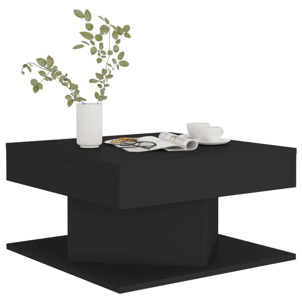 Coffee Table Black 57x57x30 cm Engineered Wood