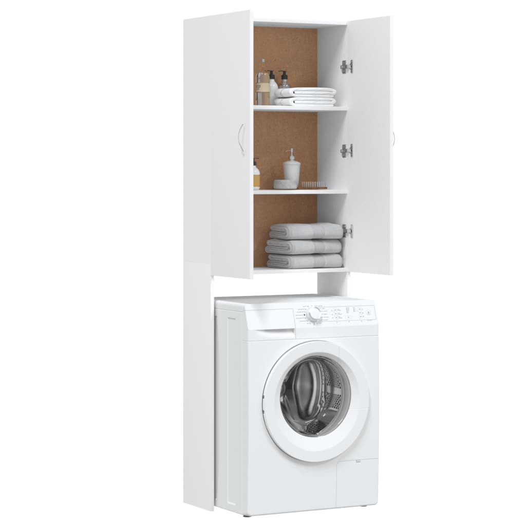 Washing Machine Cabinet White 64x25.5x190 cm