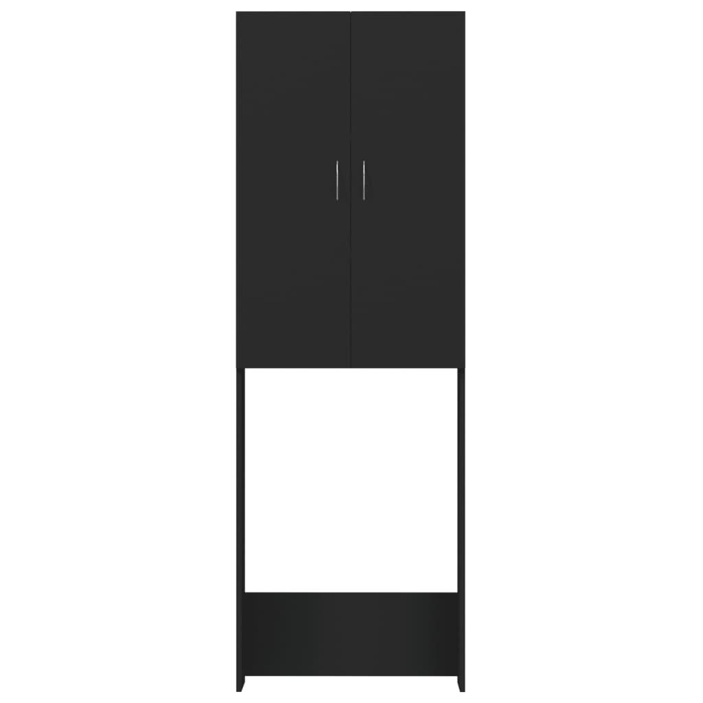 Washing Machine Cabinet Black 64x25.5x190 cm